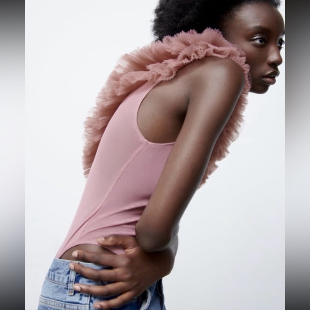 RUFFLED TULLE BODYSUIT - Picture 7 of 11